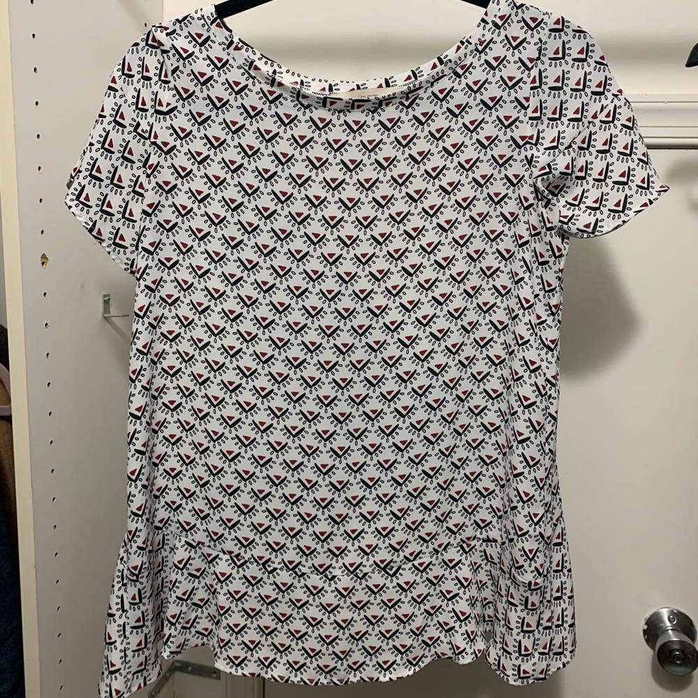 Loft tulip back shirt sleeve top